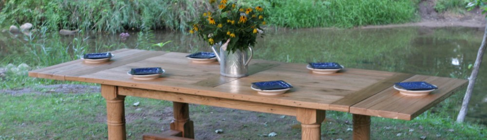 Farm House Table, Leave Installed, Reclaimed Wood,  Bertha Brock Park